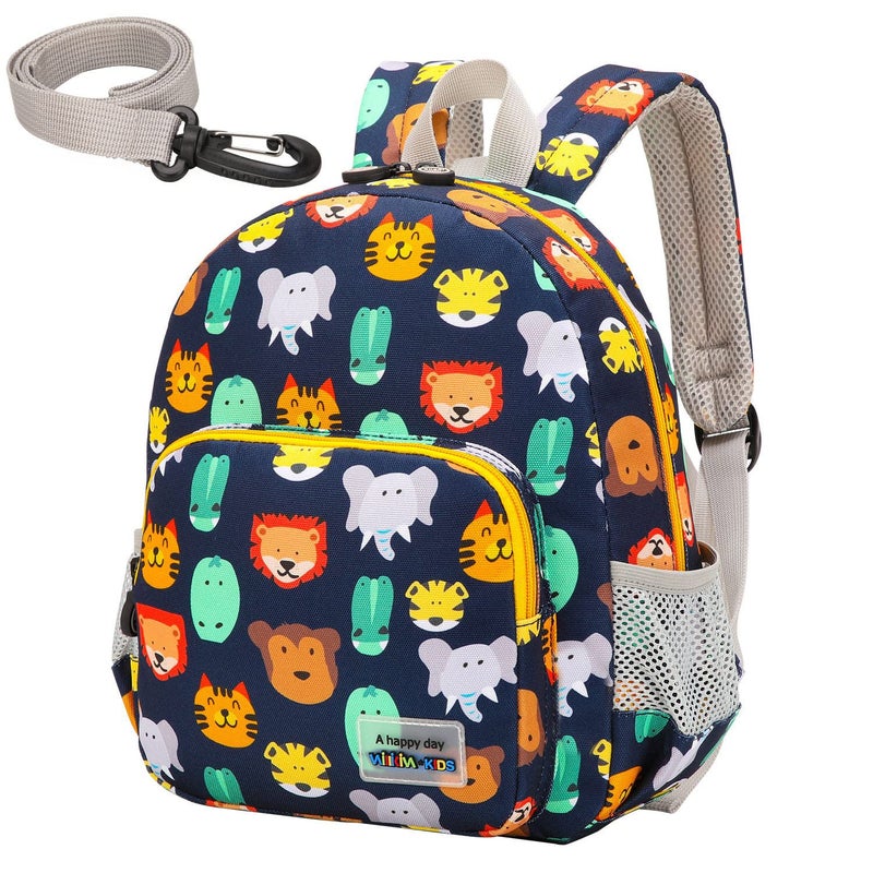 willikiva 3D Dinosaur Backpack Toddler Backpacks for Boys and Girls Kids Backpack Waterproof Preschool Safety Harness Leash (Grey) - Image 1